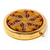 Gold Geometric Round Design Folding Compact Pocket Makeup Mirror Double Sided (5x magnification + 1x magnification) in Gift Box for Travel, Birthday, Wedding