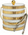 Hand Made In USA White & Gold Stripes Double Walled 3Quart Insulated Ice Bucket With Ice Tongs (Metallic Deco Collection)