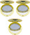 Set of 3 Round-Shaped Double Sided Compact Mirrors With Brushed Metal Finish (Gold)