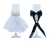 White Wedding Dress with Black Ribbon Tuxedo  Bride and Groom Wedding Glass Champagne Flutes (Set of 2)