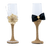 Natural Jute Twine Wedding Dress & Tuxedo  Bride and Groom Wedding Glass Champagne Flutes (Set of 2)