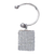 Silver Keychain with Rectangular Swarovski Rhinestone Crystals