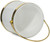 S6756 WHT | White With Dual Gold Bands | Double Walled 3Quart Insulated Ice Bucket With Ice Tongs