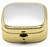 Set of 2 Dual Compartment Square Shaped Pocket Purse Pill Box & Organizer (Brushed Silver/Gold)