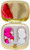 Set of 2 Dual Compartment Square Shaped Pocket Purse Pill Box & Organizer (Brushed Silver/Gold)