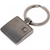 Silver Matte Square with Crystal Keychain