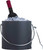 Hand Made In USA Dark Gray Double Walled 3Quart Insulated Ice Bucket With Ice Tongs (Leatherette Collection)