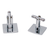 Men's PlatinumPlated Silver White Squares Cufflinks in Gift Box