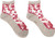 Made In Japan Pair of Pink Heart Print Women's Sheer SeeThrough Short Ankle Socks (US 68)