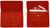 Genuine Cowhide Red Leather 2Sided ID Badge Holder with Rear Pouch & Matching Lanyard for Men & Women