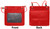 Genuine Cowhide Red Leather 2Sided ID Badge Holder with Rear Pouch & Matching Lanyard for Men & Women