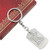 Brushed Metal Silver Stencil Letter F Keychain Ring (Fits Like a Puzzle Piece)