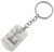 Brushed Metal Silver Stencil Letter F Keychain Ring (Fits Like a Puzzle Piece)