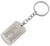 Brushed Metal Silver Stencil Letter C Keychain Ring (Fits Like a Puzzle Piece)