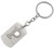 Brushed Metal Silver Stencil Letter H Keychain Ring (Fits Like a Puzzle Piece)