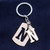 Brushed Metal Silver Stencil Letter G Keychain Ring (Fits Like a Puzzle Piece)