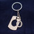 Brushed Metal Silver Stencil Letter G Keychain Ring (Fits Like a Puzzle Piece)