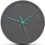 Modern Minimalist Dark Concrete Silent Wall Clock (Teal Hands)