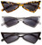 Set of 3  Stylish Colorful Retro 1950s Plastic Sunglasses UV 400 Protection (Clear, Black & Leopard Print)