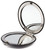 Black With White Rhinestone Heart Folding Compact Pocket Makeup Mirror Double Sided (5x magnification + 1x magnification)