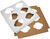 Made in USA 10" X 10" X 4" Recycled Chocolate Kraft Boxes for 6 Cupcakes with Scalloped Window & Inserts (Pack of 10  Front Loading)