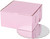 8" X 8" X 4" Corrugated Fiberboard Glossy Pink Cake Box & 8" Scalloped Cake Boards (Pack of 10  Front Loading)