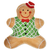 Set of 2 Gingerbread Couple Christmas Themed Winter Holiday 6" Ceramic Accent Cookie Plates
