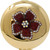 Gold Stoned Flower Round Folding Compact Pocket Makeup Mirror Double Sided (5x magnification + 1x magnification) in Gift Bo