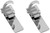 Euro Sign (Hinged) | Set of 2 Chrome-Plated Silver Stainless Steel Money Clips