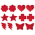 Glitter Collection  6 Pairs of Disposable Red Glitter Assorted Shape Breast Petals Nipple Cover Pasties