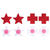 Glitter Collection  6 Pairs of Disposable Red Glitter Assorted Shape Breast Petals Nipple Cover Pasties
