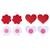 Glitter Collection  6 Pairs of Disposable Red Glitter Assorted Shape Breast Petals Nipple Cover Pasties