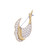 SWAN 18KT Two Tone Plated Pins with Hand Set Swarovski Crystals