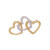 Three Hearts 18KT Two Tone Plated Pins with Hand Set Swarovski Crystals