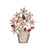 Basket 18KT Two Tone Plated Pins with Hand Set Swarovski Crystals