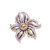Flower Design 18KT Two Tone Plated Pins with Hand Set Swarovski Crystals