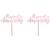 Happy Anniversary (Heart)  Love Themed Rose Gold Cake Topper for Proposal, Wedding, Bridal Shower or Anniversary Cake (Pack of 2)