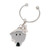 Silver Dog Face Screw ball Keychain