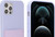 Lavender Felt Lined Silicone Phone Case with Stitched Front Pocket for iPhone 12 Pro Max + Tempered Glass Screen Protector