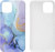 Purple & Blue Silicone Epoxy Resin Design Case for iPhone 12 & 12 Pro + Tempered Glass Screen Protector