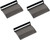 Set of 3 Brushed Metal Business Card Case Holders With Bar Closure Mechanism (Horizontal, Gunmetal)