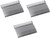 Set of 3 Brushed Metal Business Card Case Holders With Bar Closure Mechanism (Horizontal, Silver)