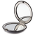 Silver Round Magnified 1:3X Compact Double-Sided Mirror With Rhinestone Heart-Center