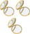 Set of 3 Double Sided Compact Round-Shaped Mirrors With Reflective Finish (Gold)