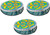 Set of 3 Round-Shaped Double Sided Compact Slim Mirrors With Printed Insert (Psychedelic Turquoise)