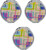 Set of 3 Round-Shaped Double Sided Compact Slim Mirrors With Printed Insert (Pucci Print)