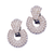 R Clip Door Knocker 18KT Two Tone Plated Earrings with Hand Set Swarovski Crystals