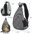 Hanke Sling Bag Men Backpack Unisex One Shoulder Bag Hiking Travel Backpack Crossbody with USB Port for Men Women Versatile Casual Daypack19 inch,Grey