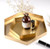 Set of 2 Hexagon-Shaped Gold Decorative Trays, & Storage Organizers with Polished Finish (Medium 7.75" & Large 11.75")