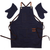 Unisex Kitchen Apron With Pockets & Oven Mitts (Blue Denim  Child)